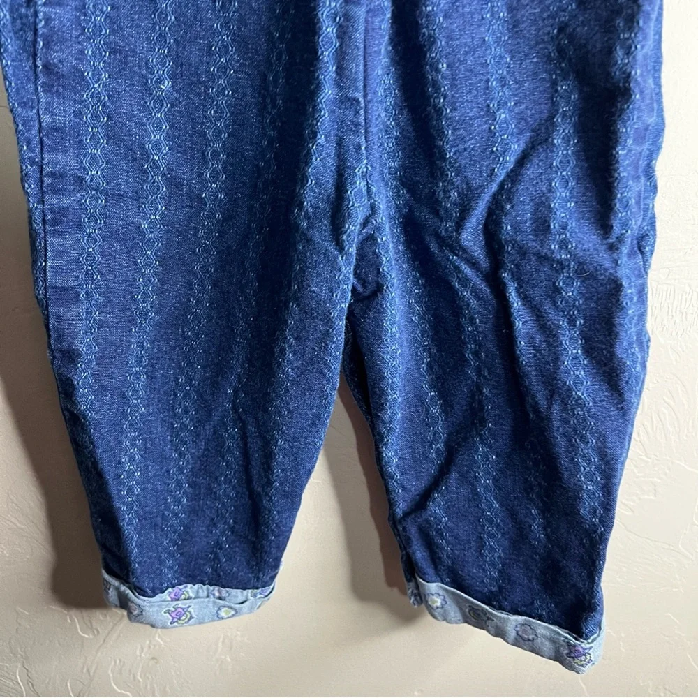 OshKosh B'gosh Vintage 90’s Rainbow Stitching Blue Denim Vestbak Bib‎ Overalls
